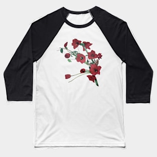 Art Floral Red Tulips And Amaryllis Baseball T-Shirt